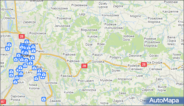 mapa Paszyn, Paszyn na mapie Targeo