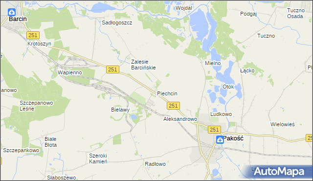 mapa Piechcin, Piechcin na mapie Targeo