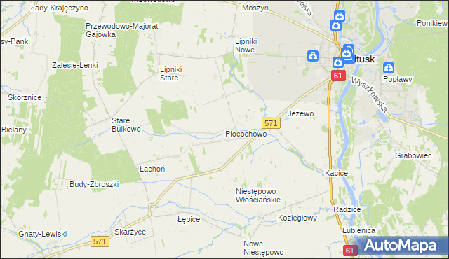 mapa Płocochowo, Płocochowo na mapie Targeo