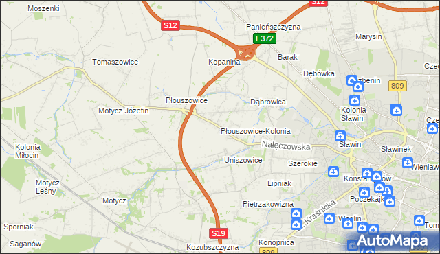 mapa Płouszowice-Kolonia, Płouszowice-Kolonia na mapie Targeo