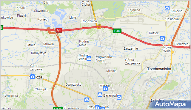 mapa Pogwizdów Nowy, Pogwizdów Nowy na mapie Targeo