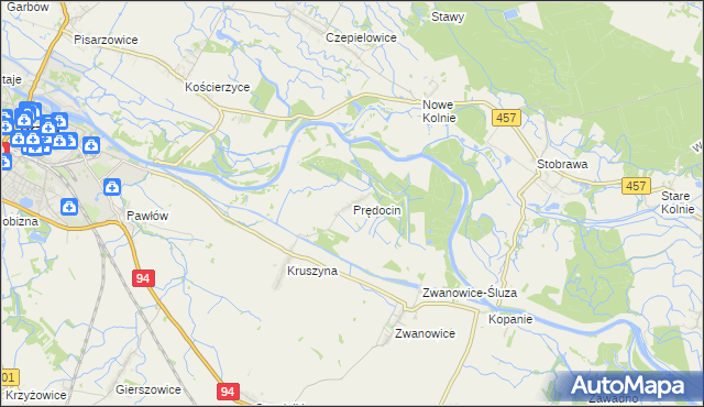 mapa Prędocin gmina Skarbimierz, Prędocin gmina Skarbimierz na mapie Targeo