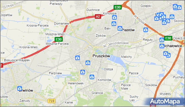 mapa Pruszków, Pruszków na mapie Targeo