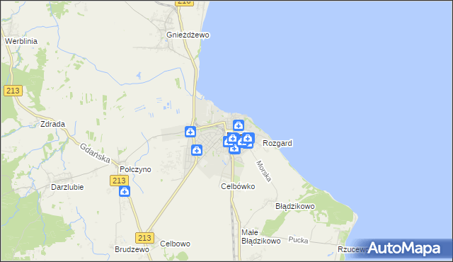 mapa Puck, Puck na mapie Targeo