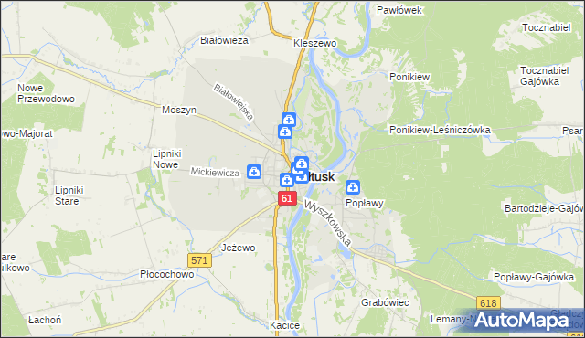 mapa Pułtusk, Pułtusk na mapie Targeo