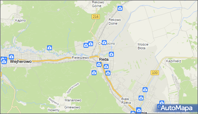 mapa Reda, Reda na mapie Targeo