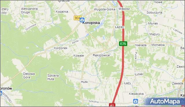 mapa Rększowice, Rększowice na mapie Targeo