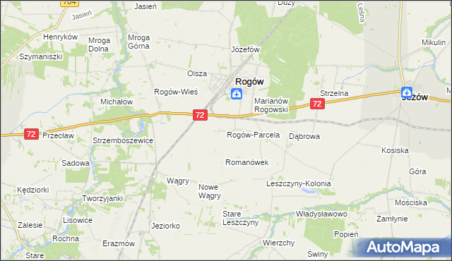 mapa Rogów-Parcela, Rogów-Parcela na mapie Targeo