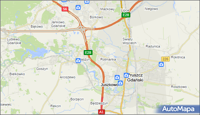 mapa Rotmanka, Rotmanka na mapie Targeo