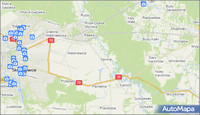mapa Samice, Samice na mapie Targeo