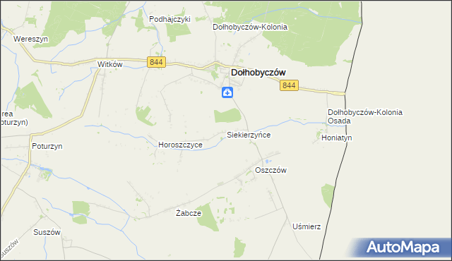 mapa Siekierzyńce, Siekierzyńce na mapie Targeo