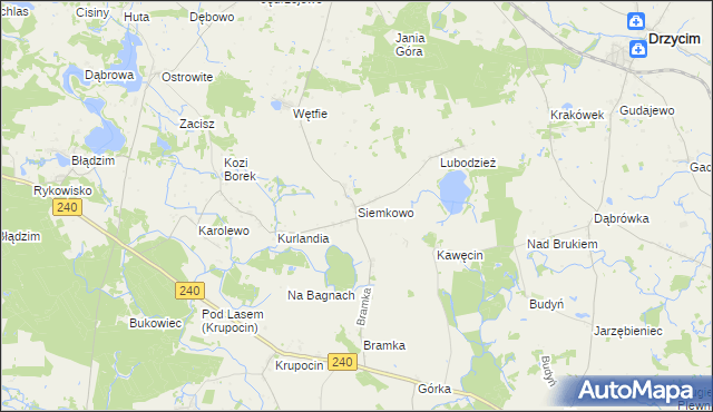 mapa Siemkowo, Siemkowo na mapie Targeo