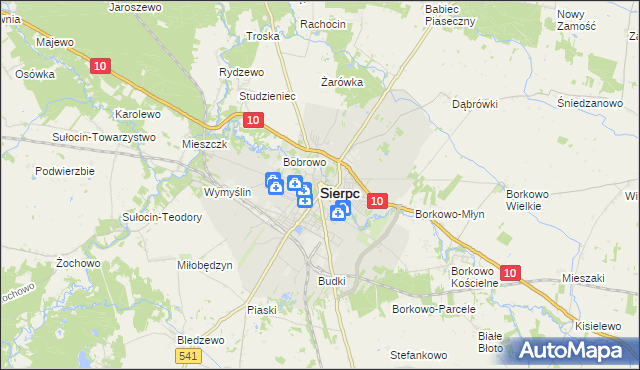 mapa Sierpc, Sierpc na mapie Targeo