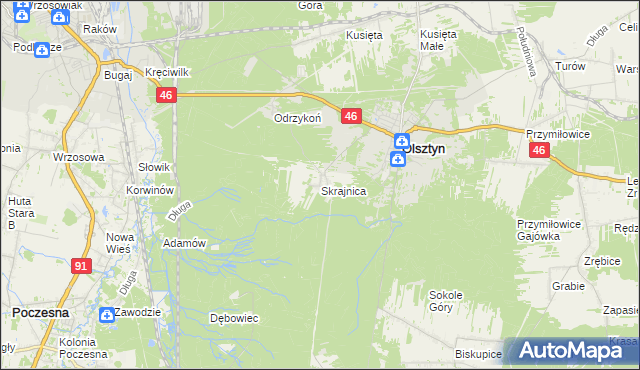 mapa Skrajnica, Skrajnica na mapie Targeo