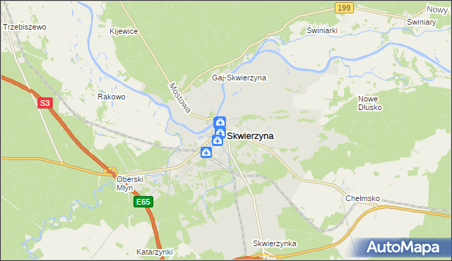 mapa Skwierzyna, Skwierzyna na mapie Targeo