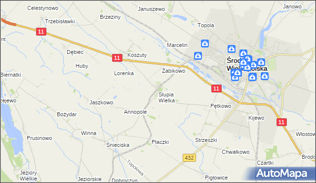 mapa Słupia Wielka, Słupia Wielka na mapie Targeo