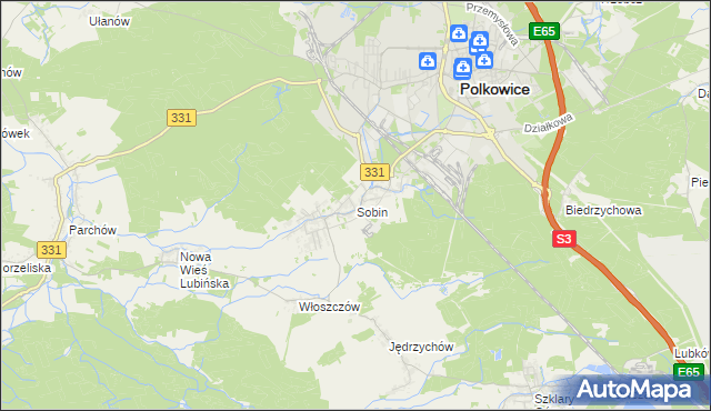 mapa Sobin, Sobin na mapie Targeo