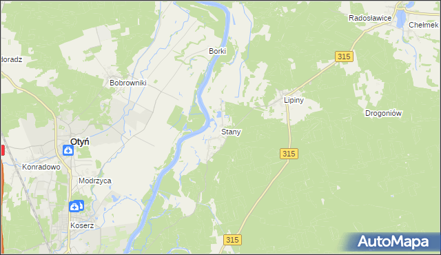 mapa Stany gmina Nowa Sól, Stany gmina Nowa Sól na mapie Targeo