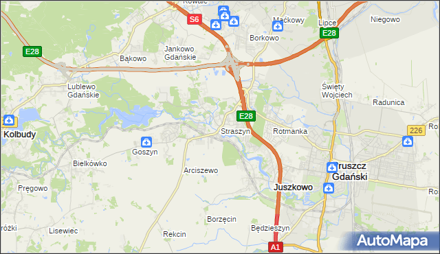 mapa Straszyn, Straszyn na mapie Targeo