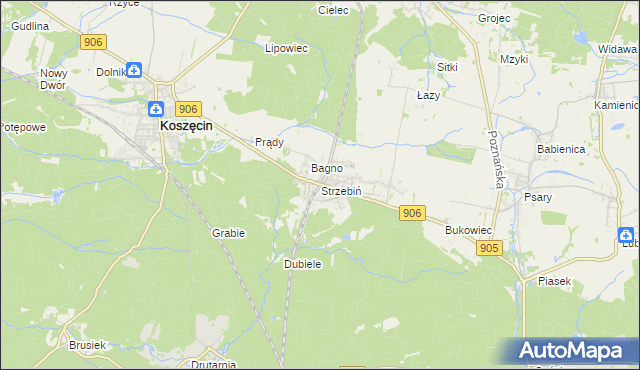 mapa Strzebiń, Strzebiń na mapie Targeo