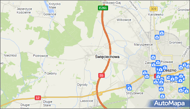 mapa Święciechowa, Święciechowa na mapie Targeo