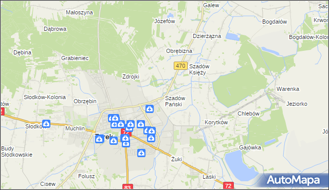 mapa Szadów Pański, Szadów Pański na mapie Targeo