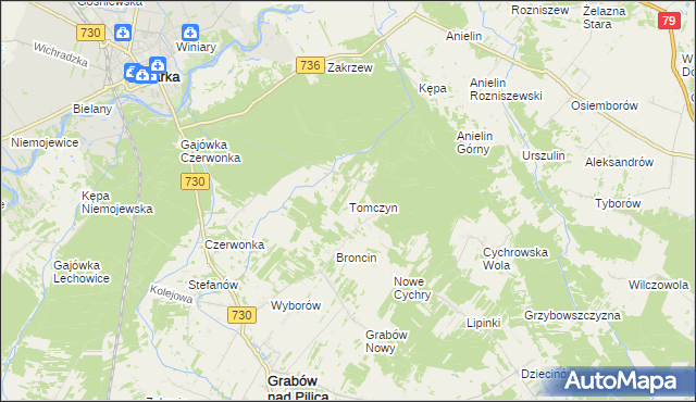 mapa Tomczyn, Tomczyn na mapie Targeo