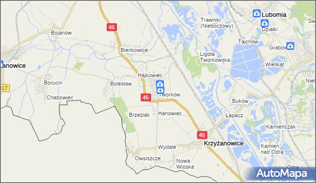 mapa Tworków, Tworków na mapie Targeo