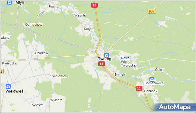 mapa Tworóg, Tworóg na mapie Targeo