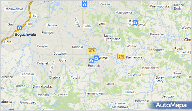 mapa Tyczyn powiat rzeszowski, Tyczyn powiat rzeszowski na mapie Targeo