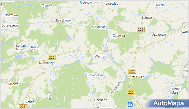 mapa Warcz, Warcz na mapie Targeo