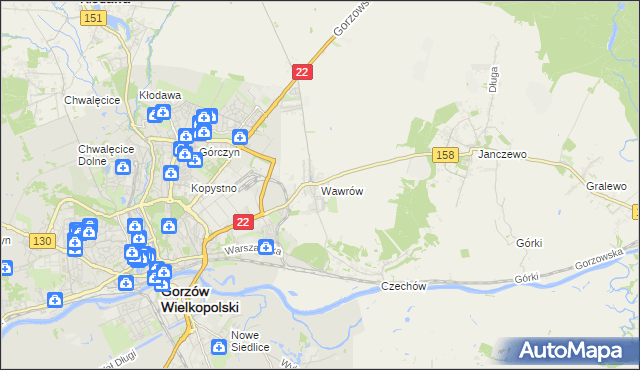 mapa Wawrów, Wawrów na mapie Targeo