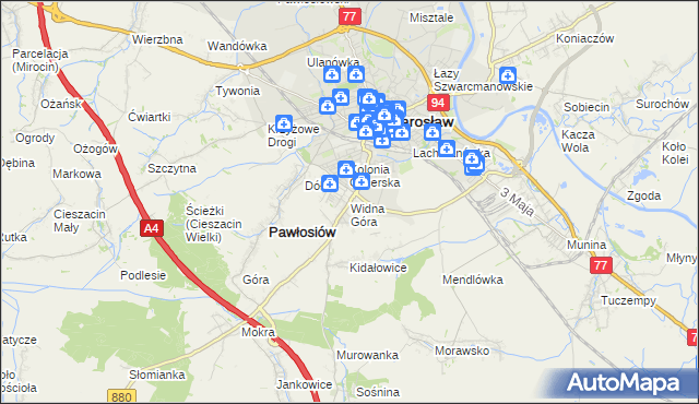 mapa Widna Góra, Widna Góra na mapie Targeo