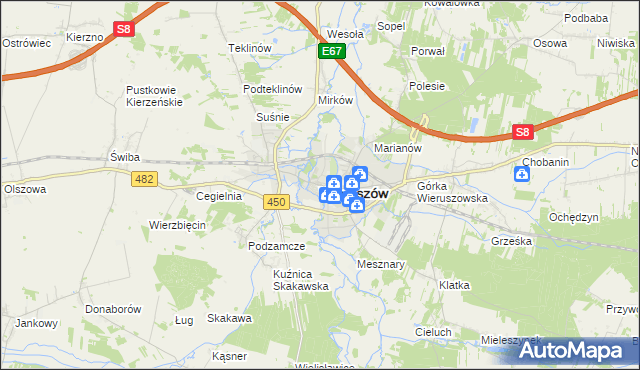 mapa Wieruszów, Wieruszów na mapie Targeo