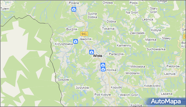 mapa Wisła, Wisła na mapie Targeo