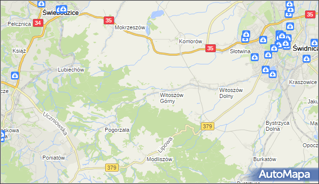 mapa Witoszów Górny, Witoszów Górny na mapie Targeo