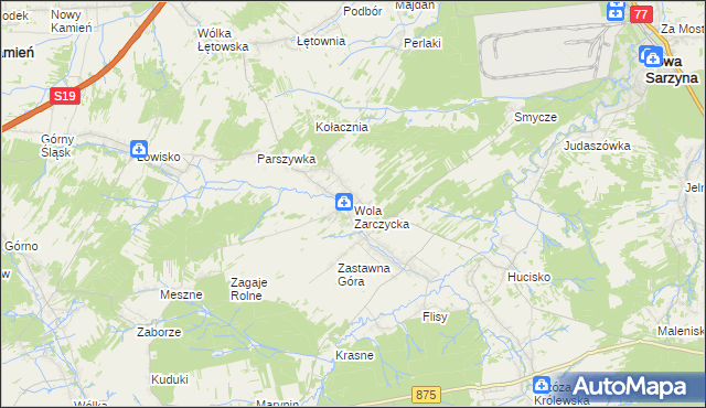 mapa Wola Zarczycka, Wola Zarczycka na mapie Targeo