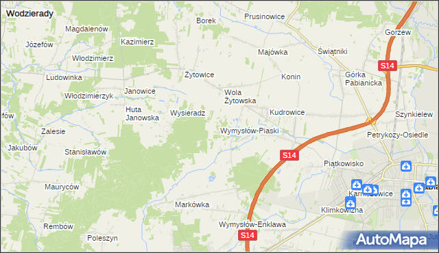 mapa Wymysłów-Piaski, Wymysłów-Piaski na mapie Targeo