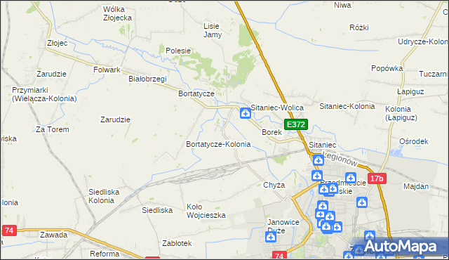 mapa Wysokie gmina Zamość, Wysokie gmina Zamość na mapie Targeo