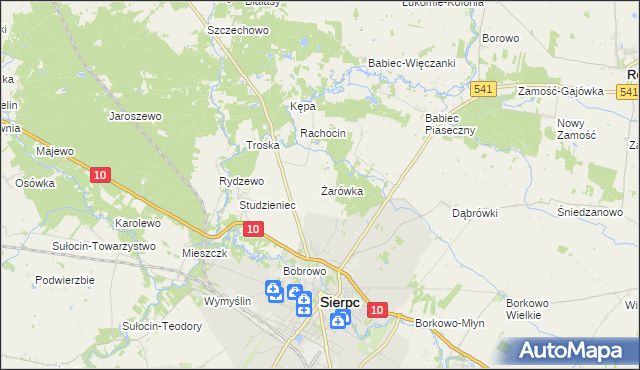 mapa Żarówka gmina Sierpc, Żarówka gmina Sierpc na mapie Targeo