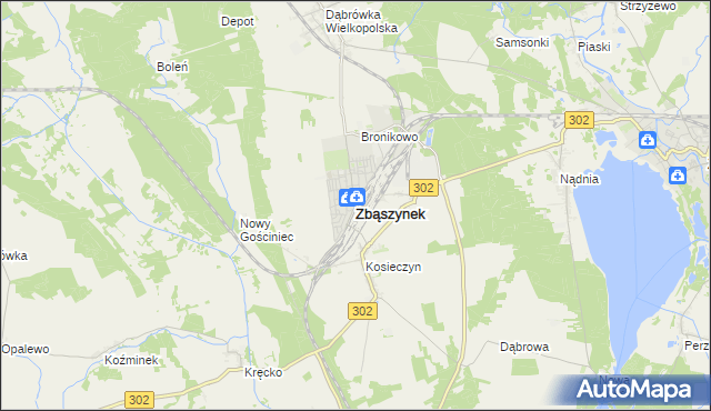 mapa Zbąszynek, Zbąszynek na mapie Targeo