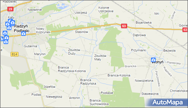 mapa Zbulitów Mały, Zbulitów Mały na mapie Targeo