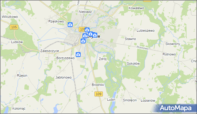 mapa Zdrój gmina Gryfice, Zdrój gmina Gryfice na mapie Targeo