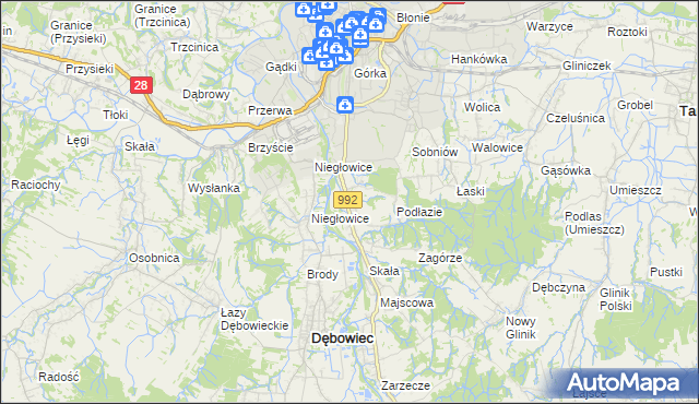 mapa Żółków gmina Jasło, Żółków gmina Jasło na mapie Targeo