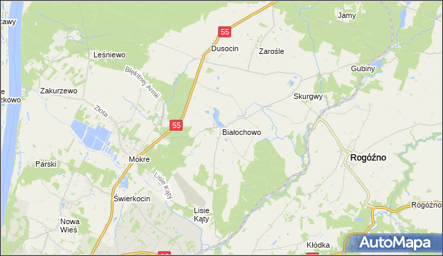 mapa Białochowo, Białochowo na mapie Targeo