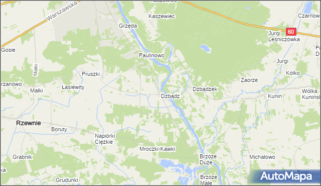 mapa Dzbądz, Dzbądz na mapie Targeo