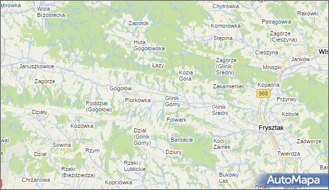 mapa Glinik Górny, Glinik Górny na mapie Targeo