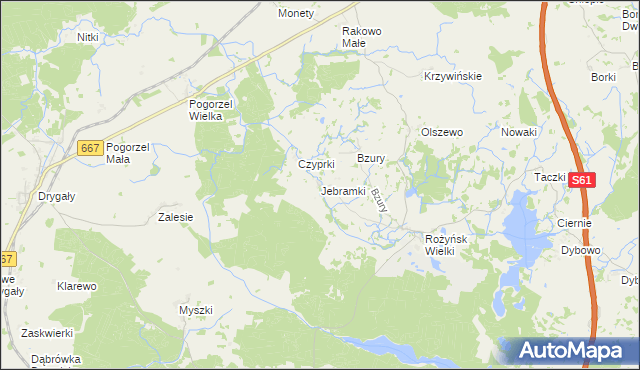 mapa Jebramki, Jebramki na mapie Targeo