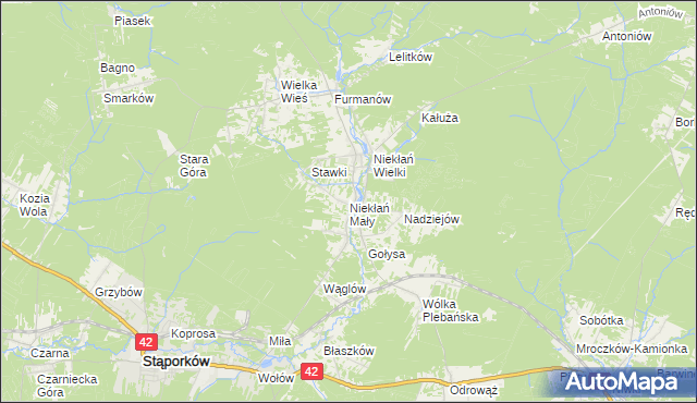 mapa Niekłań Mały, Niekłań Mały na mapie Targeo