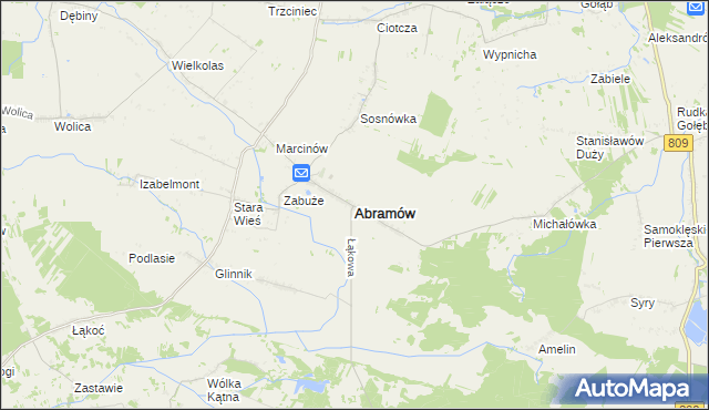 mapa Abramów powiat lubartowski, Abramów powiat lubartowski na mapie Targeo